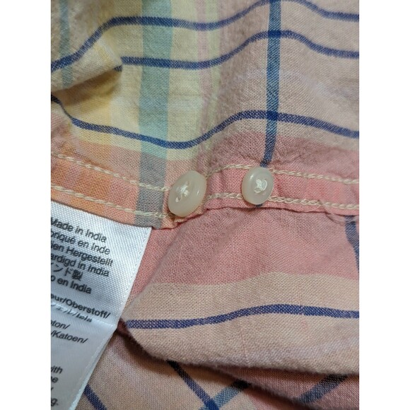 Indian Madras Woven For J‎ Crew Womens Shirt Small Pink Classic Fit Short Sleeve - Picture 11 of 11
